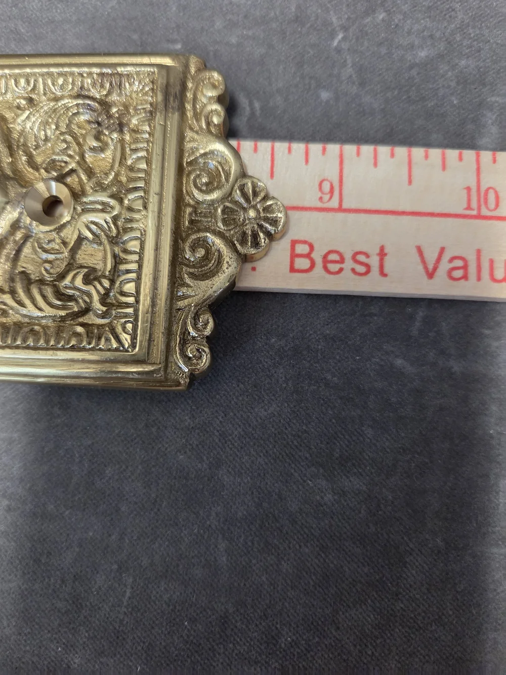 Made In India Ornate Brass-Style Decorative Door Backplate Set - Vintage Look